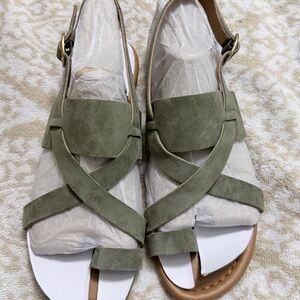 Franco Sarto Olive Crisscross Sandals